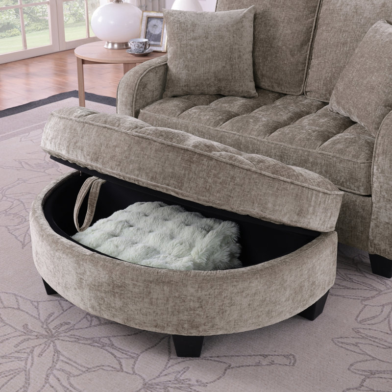 Méridienne double avec rangement, Brun
