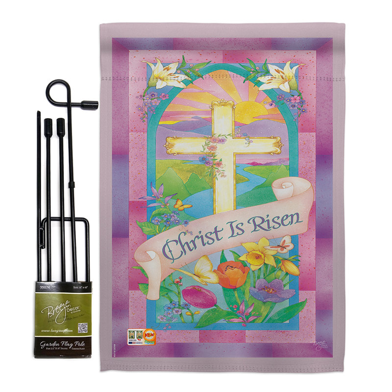 Double Sided 18.5'' H x 13'' W Polyester Easter Flag Set