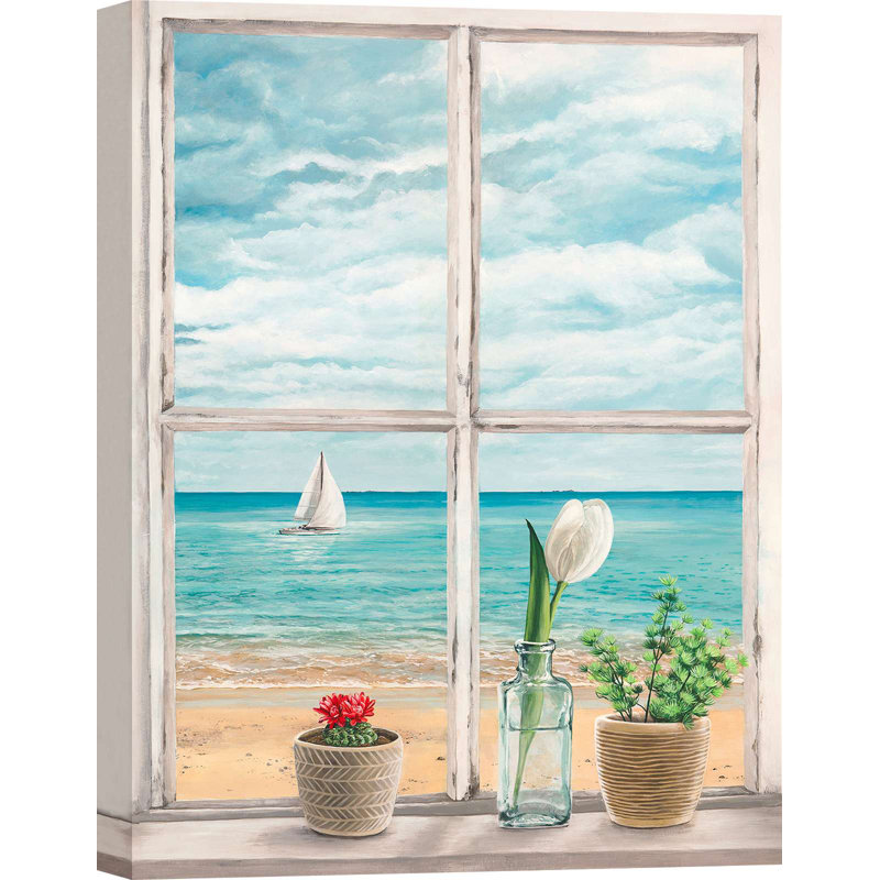 Window with a View to the Sea II 1 Piece Wrapped Canvas Wall Art, 60cm H x 40cm W