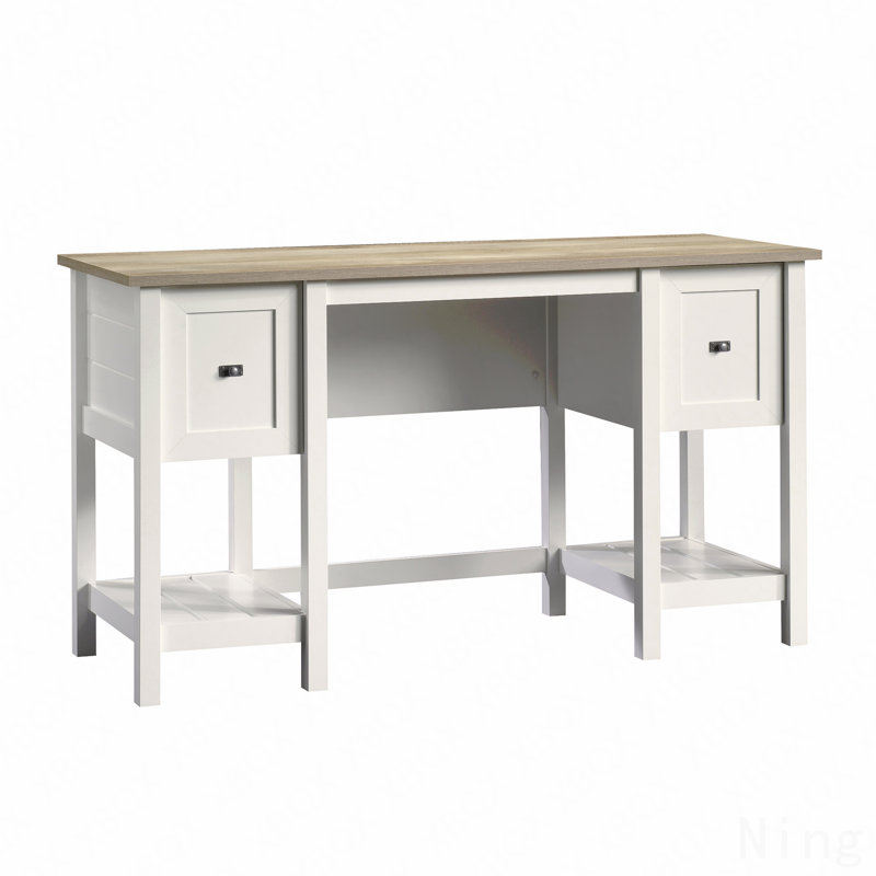 Bureau Coastal avec lot classeur latéral, finition blanche