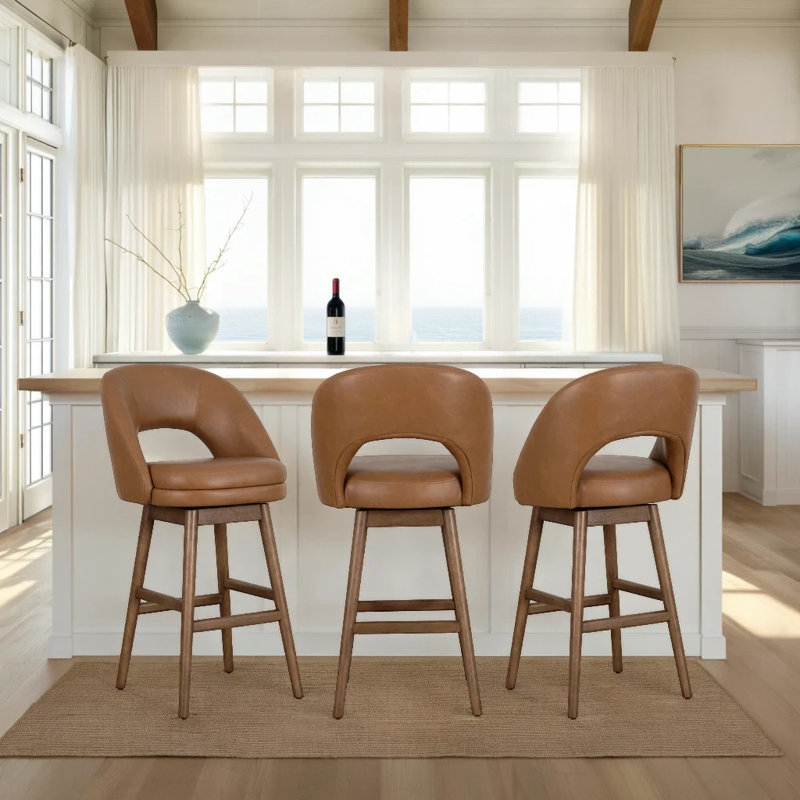 Tabouret de bar ou de bar en similicuir Kendricque, Tabouret de bar (siège d’une hauteur de 30 po)