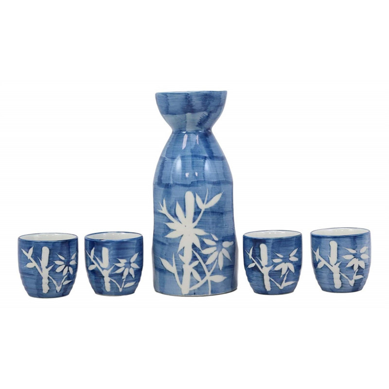 Ensemble de carafe 5 pièces en bambou Caryville