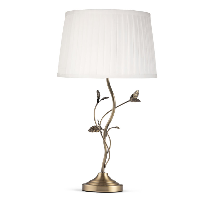 Antique Metal Leaf 59cm Table Lamp, Ivory;Cream