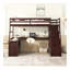 Lit mezzanine simple avec 7 tiroirs, 2 tablettes et bureau - Espresso-2007159932-2007159934