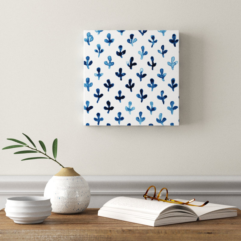Indigo Sampler IV by June Erica Vess - Wrapped Canvas Painting, 30cm H x 30cm W x 3.8cm D