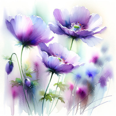 Delicate Lavender Blooms Wrapped Canvas Art Print