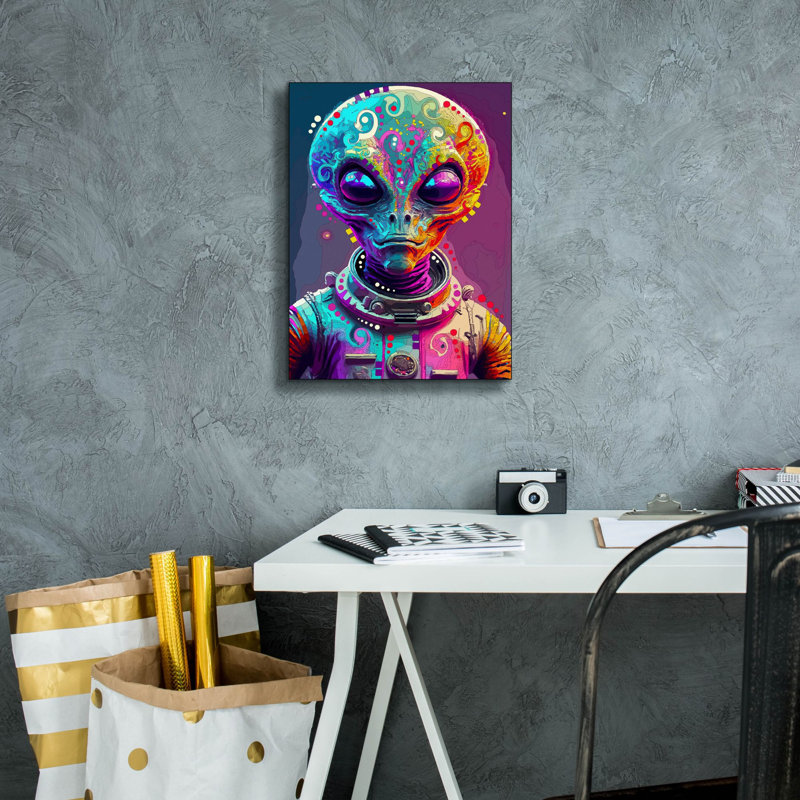 «Alien» par Dean Russo, art mural sur toile, 18 po x 26 po, H 16 po x l 12 po x P 0,75 po
