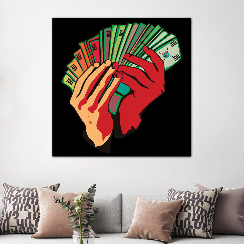 «Silver Hands» - Impression, H 18 po x l 18 po x 1,5 po, Toile tendue