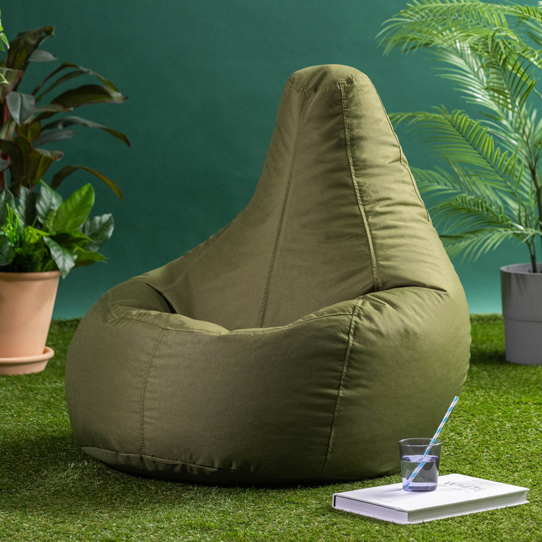 icon Dalton High Back Adult Gaming Indoor Outdoor Bean Bag Chair, Black