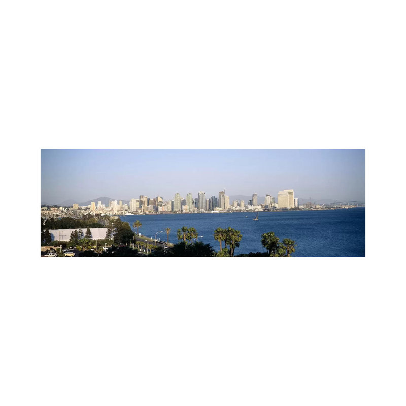 City At The Waterfront, San Diego, San Diego Bay - Wrapped Canvas Panoramic Print, 30.48 cm H x 91.44 cm W x 1.91 cm D