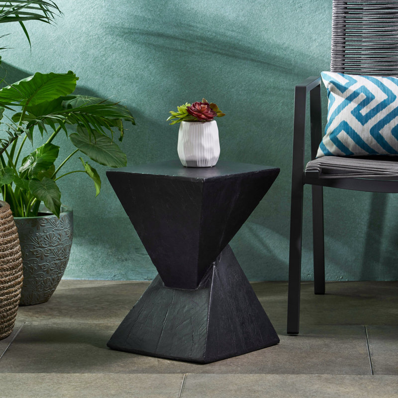 Hurley Concrete Top End Table, Black