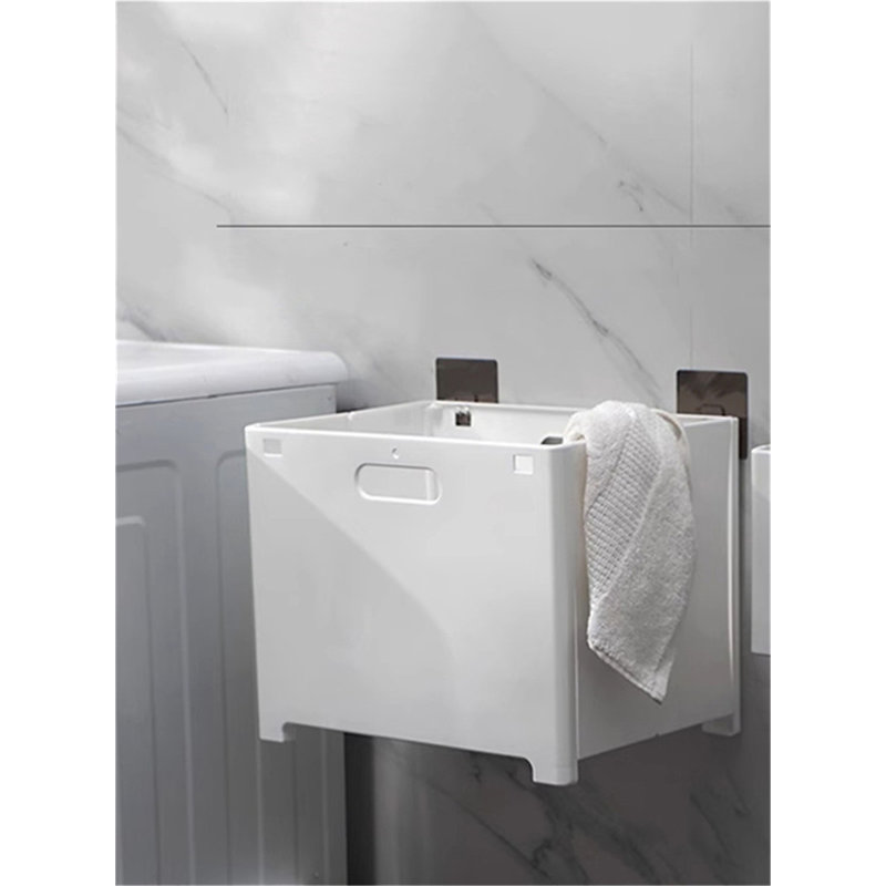 Laundry Hamper with Handles, White