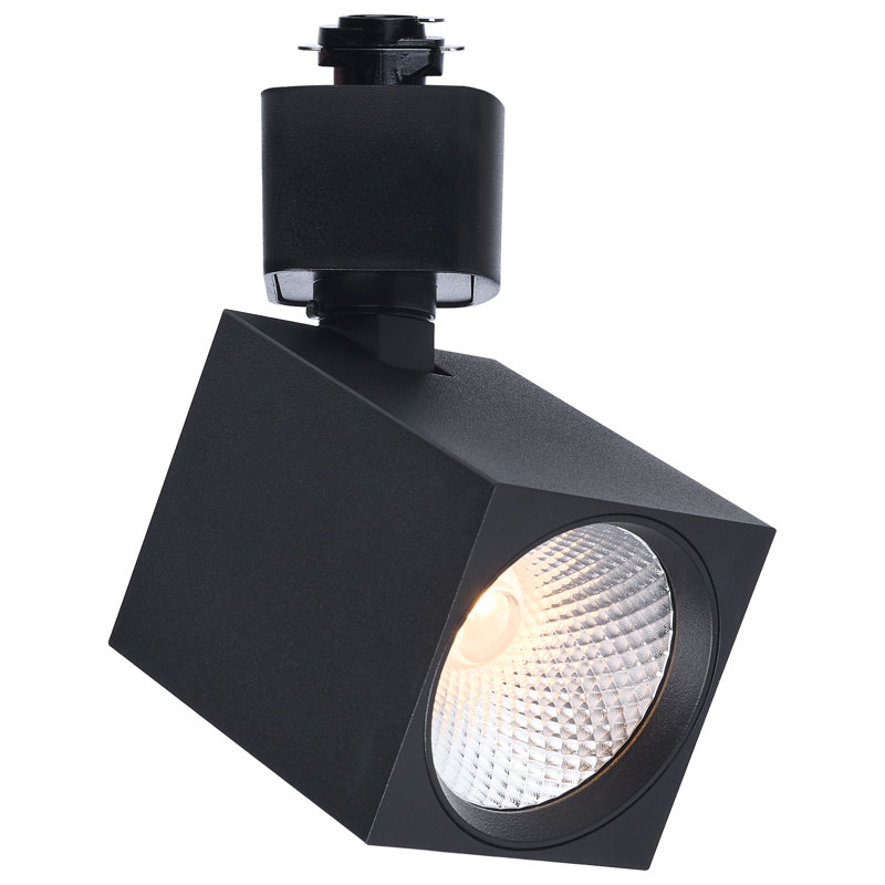 8 Watt LED Track Head 2700K/3000K/3500K/4000K/5000K CCT Selectable Dim to Warm H Style 36 Degree Beam Angle 120 Volt Black Square