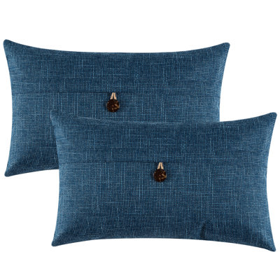 Buttons Cotton Blend Reversible Throw Pillow