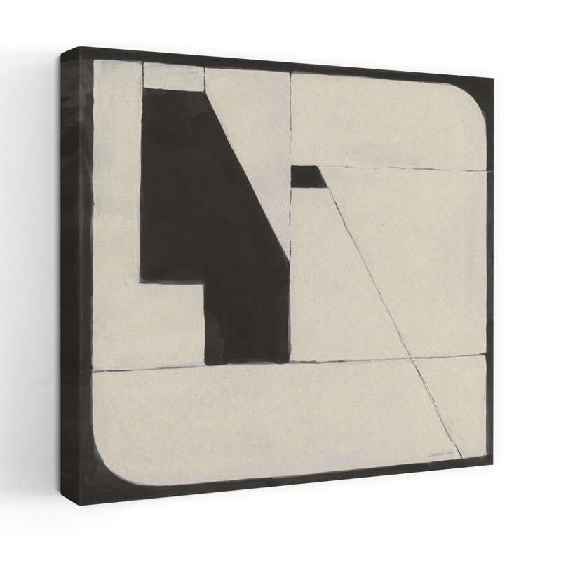 Un jour contemporain avec art abstrait noir, H 48 po x l 48 po