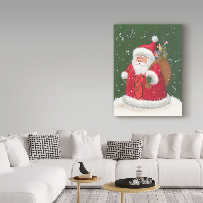 « rond père noël », art sur toile, H 19 po x l 14 po x P 2 po