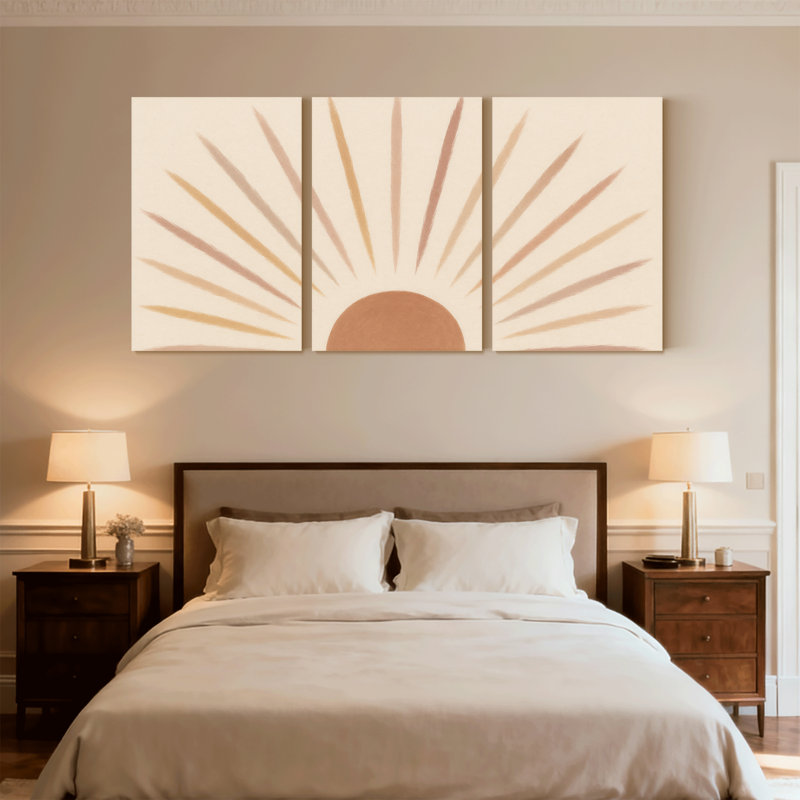 Ensemble de 3 reproductions d'art sur toile, H 30 po x l 60 po