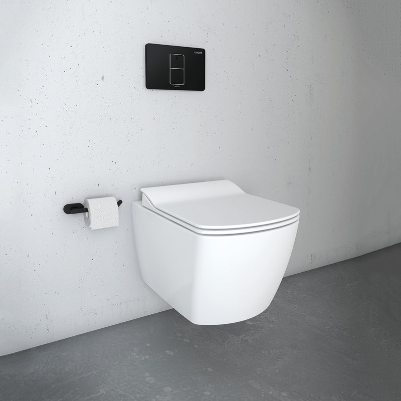 Toilettes murales allongées de 1,28 gfp (économe en eau) (siège inclus) Simple