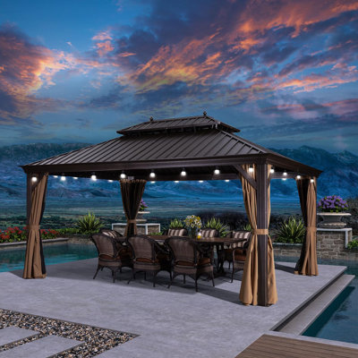 16 Ft. W x 12 Ft. D Aluminum Patio Gazebo