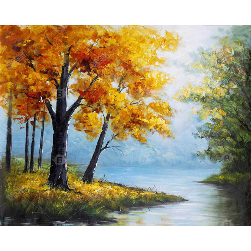 Ensemble de 4 napperons en polyester tressé | Décoration Trees by the Lake