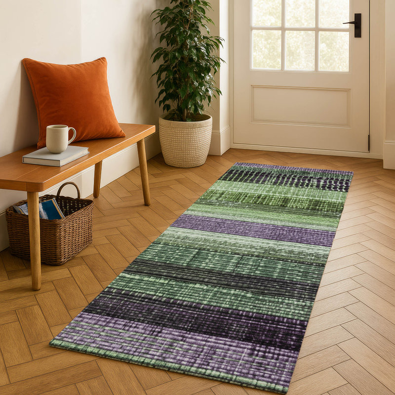 Premium Machine Washable Crestover AMF1873 Stripes Rug, Runner 2'3" x 7'6"