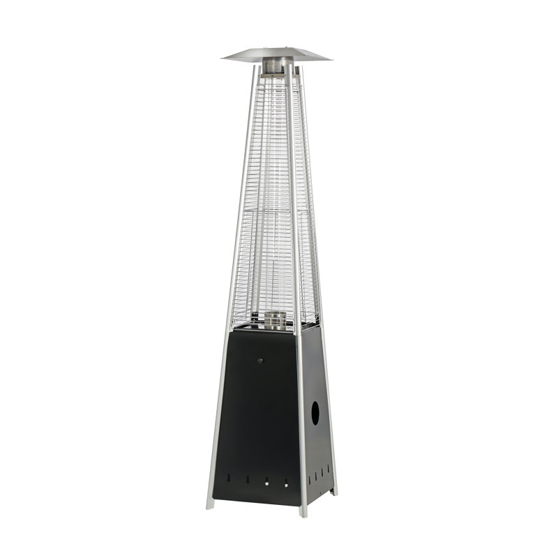 HeatMaxx 89.5" Black and Silver Propane Pyramid Patio Heater