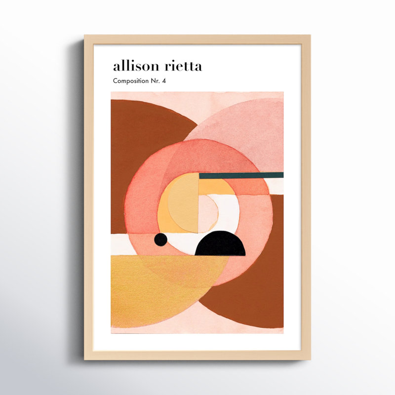 Composition Nr. 4 Print by Allison Rietta, 20" H x  14" W x 1.25"D, Maple Framed