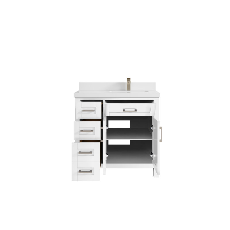 Meuble-lavabo simple l 36 po x P 22 po x H 36 po, Blanc, WWCL1775