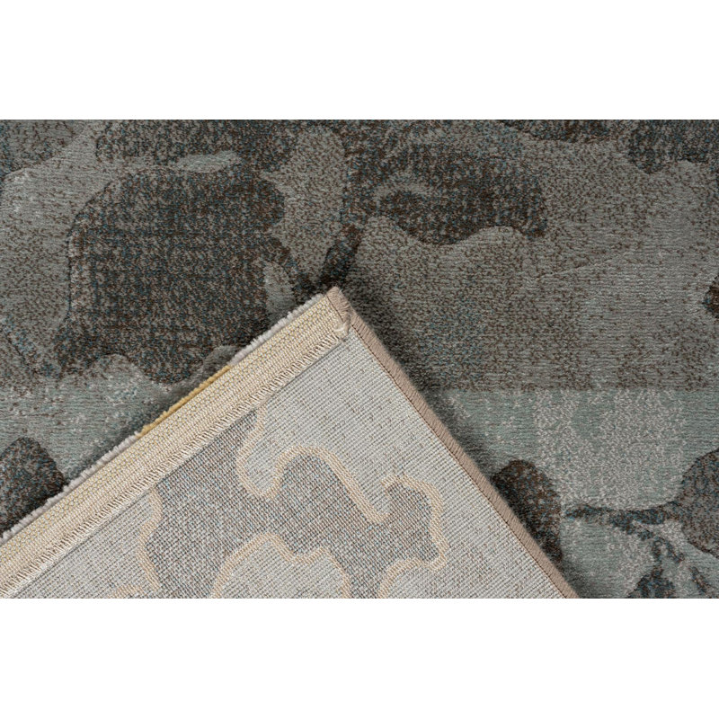Power Loom Polypropylene Grey Rug, Rectangle 200 x 290 cm