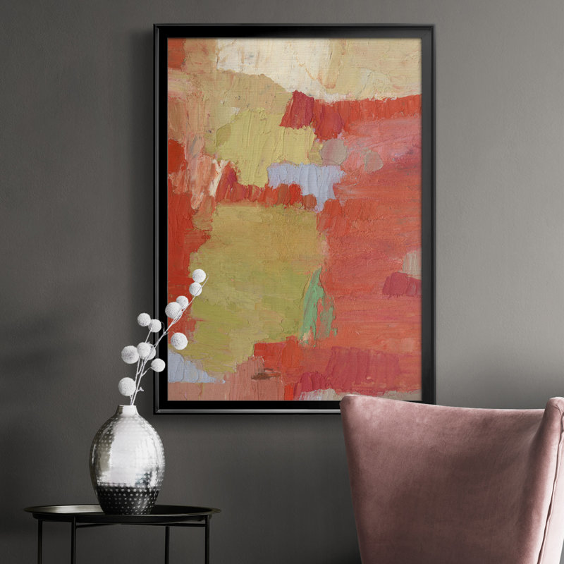 Toile encadrée de qualité supérieure «Bright Costa I» - prête à être accrochée, Noir, H 24,5 po x l 18,5 po x P 1 po