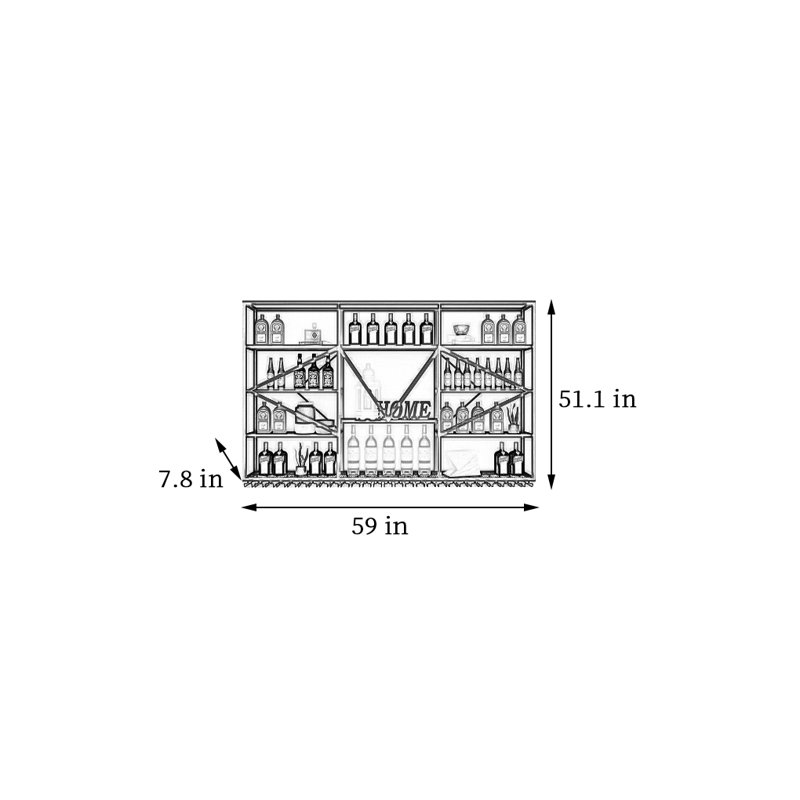Atoir, H 51,1 po x l 59 po x P 7,8 po