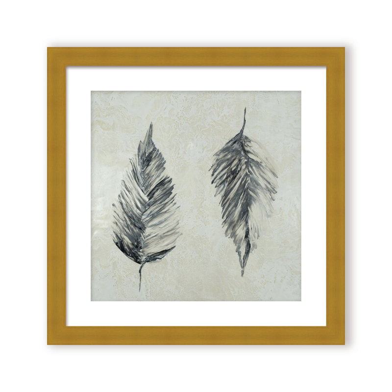 Nature Inspired "Silver Foliage" Canvas Wall Art By , 20" H x 20" W x 1.125" D, Framed Matted Print, Black