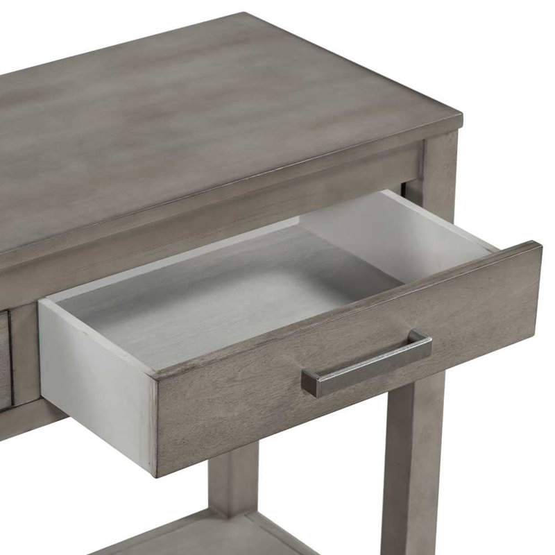 Contemporary 3-Drawer Console Table with 1 Shelf, Gray