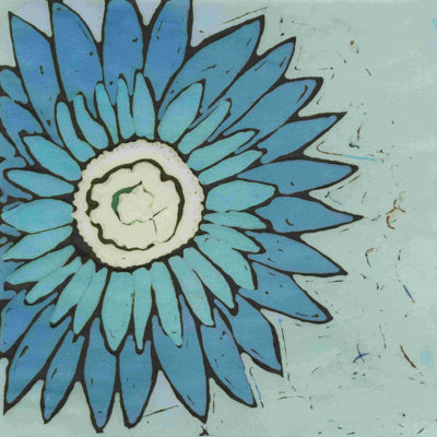 Turquoise Batik Botanical III