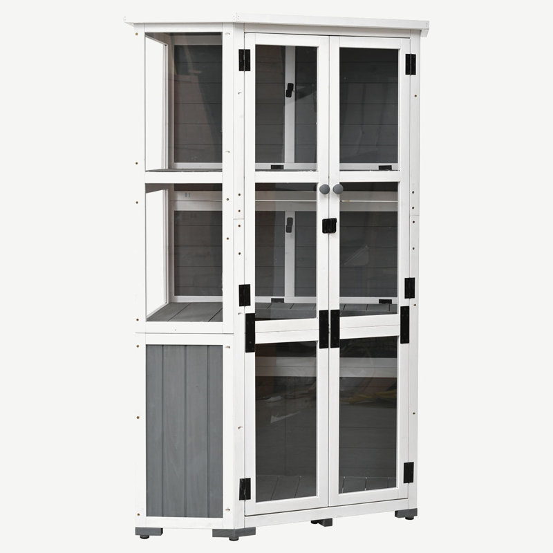 Armoire de rangement en bois pour l'extérieur, Gris