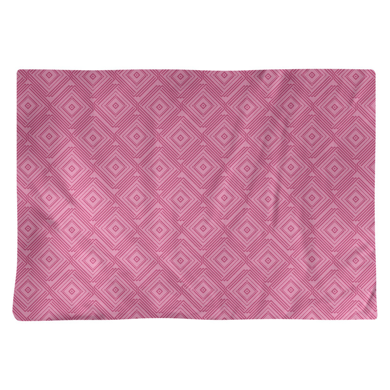 Napperon en coton 18 po Square Maze, Rose