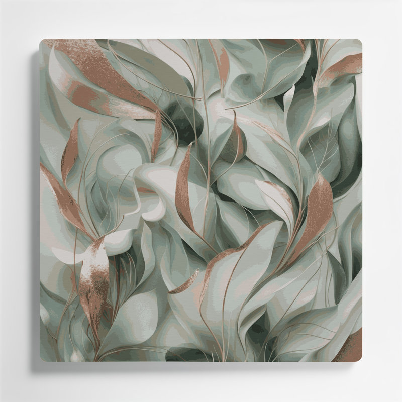 Abstrait floral 44, art mural gris en métal, 12" H x 12" W
