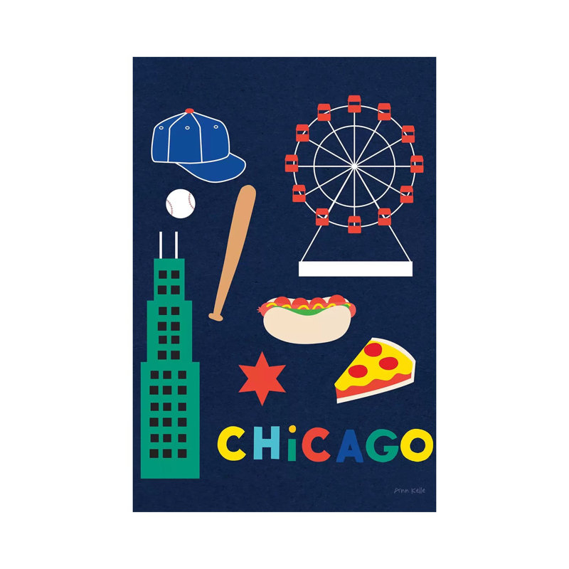 City Fun Chicago by Ann Kelle - Wrapped Canvas Gallery-Wrapped Canvas Giclée, 66.04 cm H x 45.72 cm W x 3.175 cm D