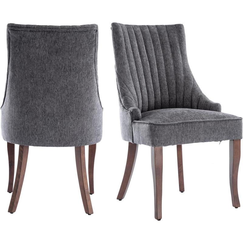 Chaise de salle à manger rembourrée Belice, Gris