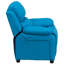 Deluxe Padded Contemporary Kids Recliner with Storage Arms-575610461