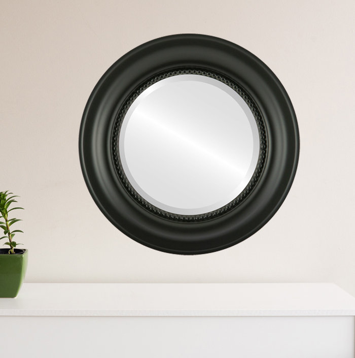 Witney Round Mirror, 23" x 23", Matte Black
