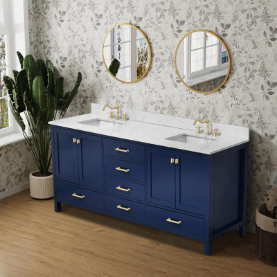 Angela 84" Double Bathroom Vanity Set