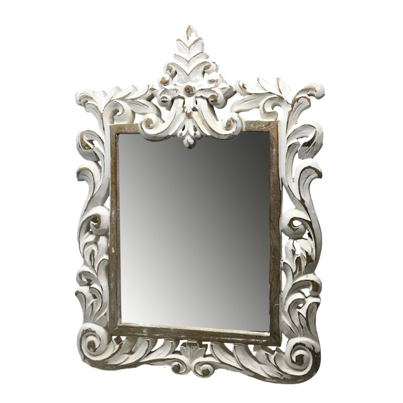Miroir de table Royal Orleans blanc délavé, Blanc