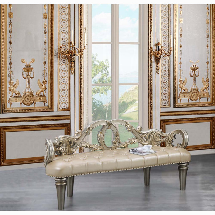 Banc transitionnel Danae avec finition champagne et or