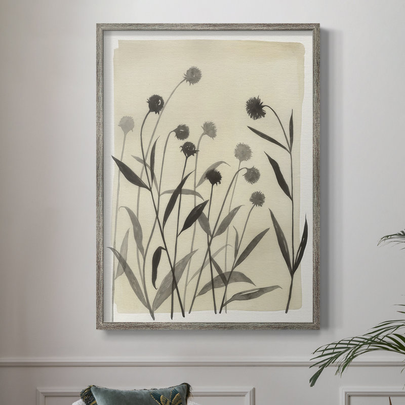 Summer Echinachea I, reproduction encadrée - bois massif, H 11 po x l 9 po