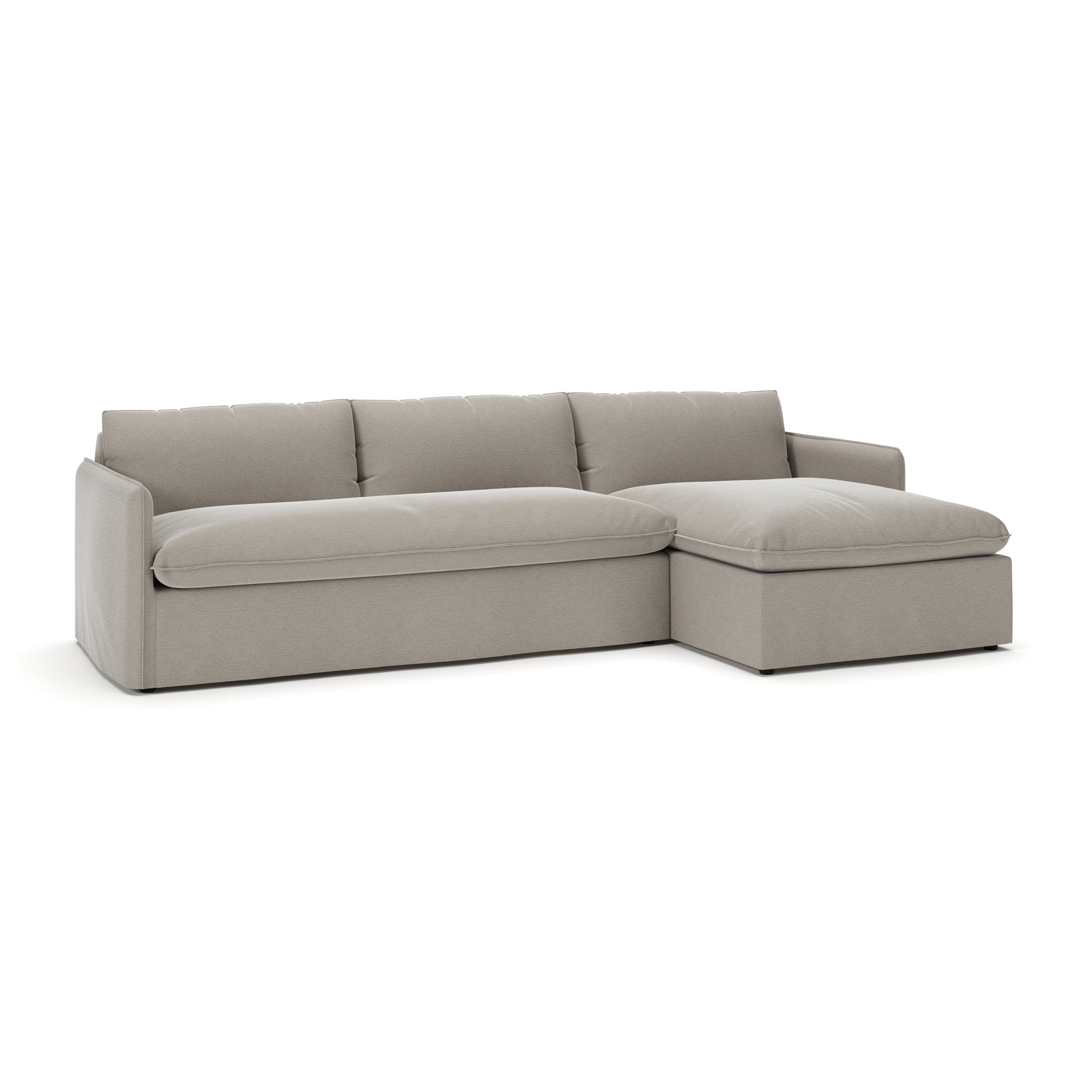 Bellatrix Sectional with Chaise, Drusky Linen Sustain® Basketweave, Right Hand Facing