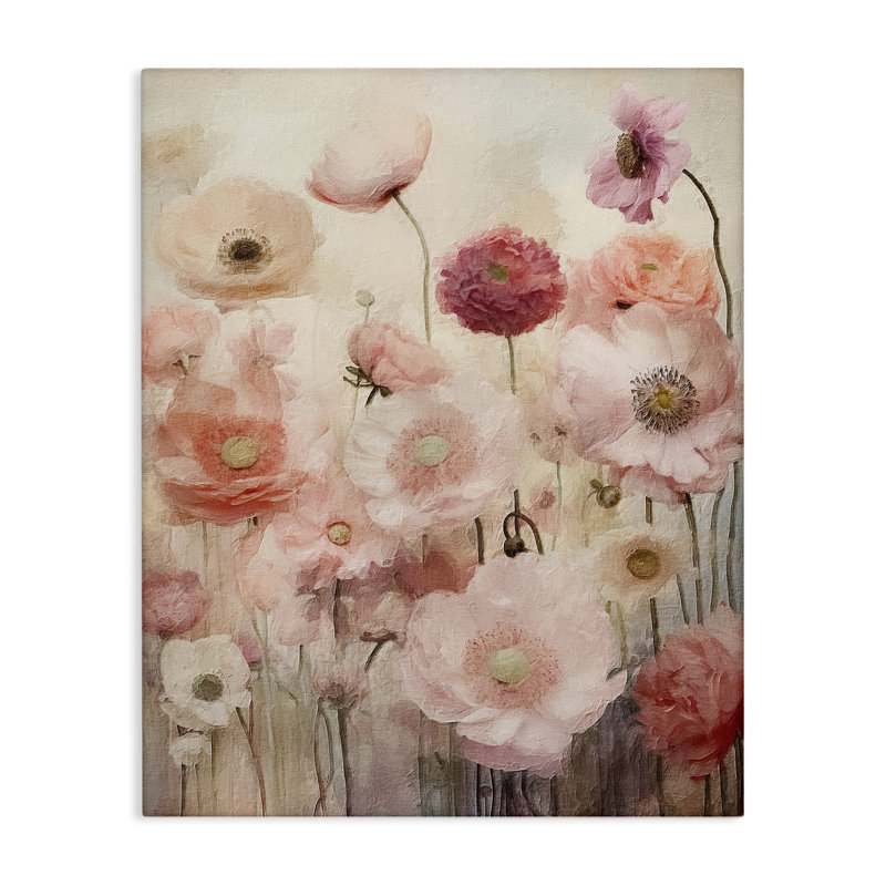 Art mural sur toile Blush Flower Garden par RileyB, H 40 po x l 30 po