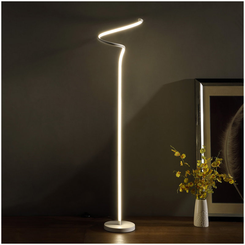 Lampe sur pied 52 po en forme de tube courbé en S 52