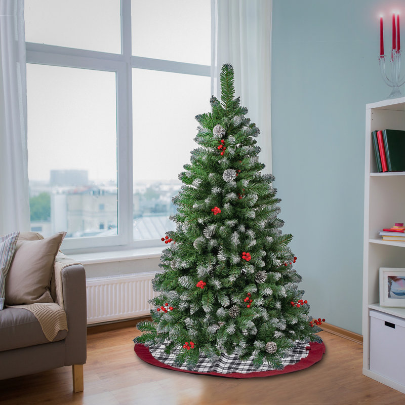 National Tree Company, First Traditions Collection, 7.5Ft Artificial Cullen Hinged Tree With Berries And Pinecones, 4.5' H