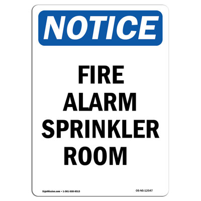 Fire Alarm Sprinkler Room Sign